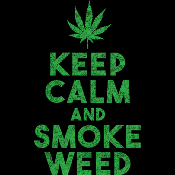 Keep Calm And Smoke Weed Funny T-Shirt - Picture 2 of 2